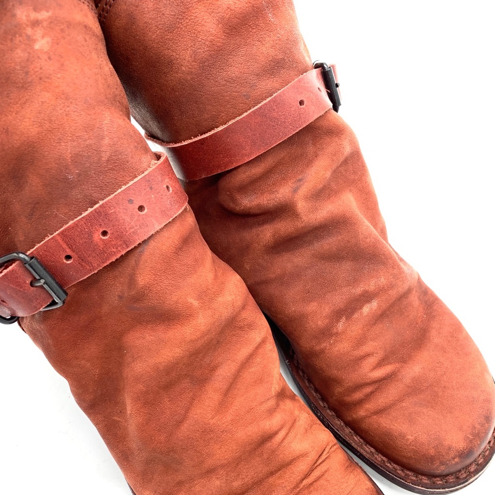 Trippen Bomb Orange Brown Leather Ankle Boots - Picture 8 of 13